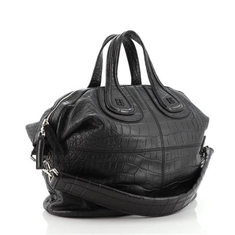 givenchy croc embossed nightingale|Givenchy Calfskin Crocodile Embossed Medium Nightingale Black.